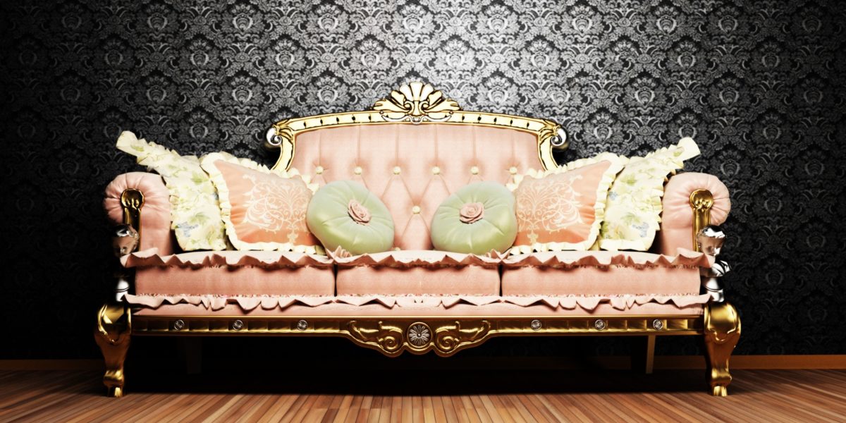 12902102 - modern  interior design of living room with a  royal sofa on the vintage background